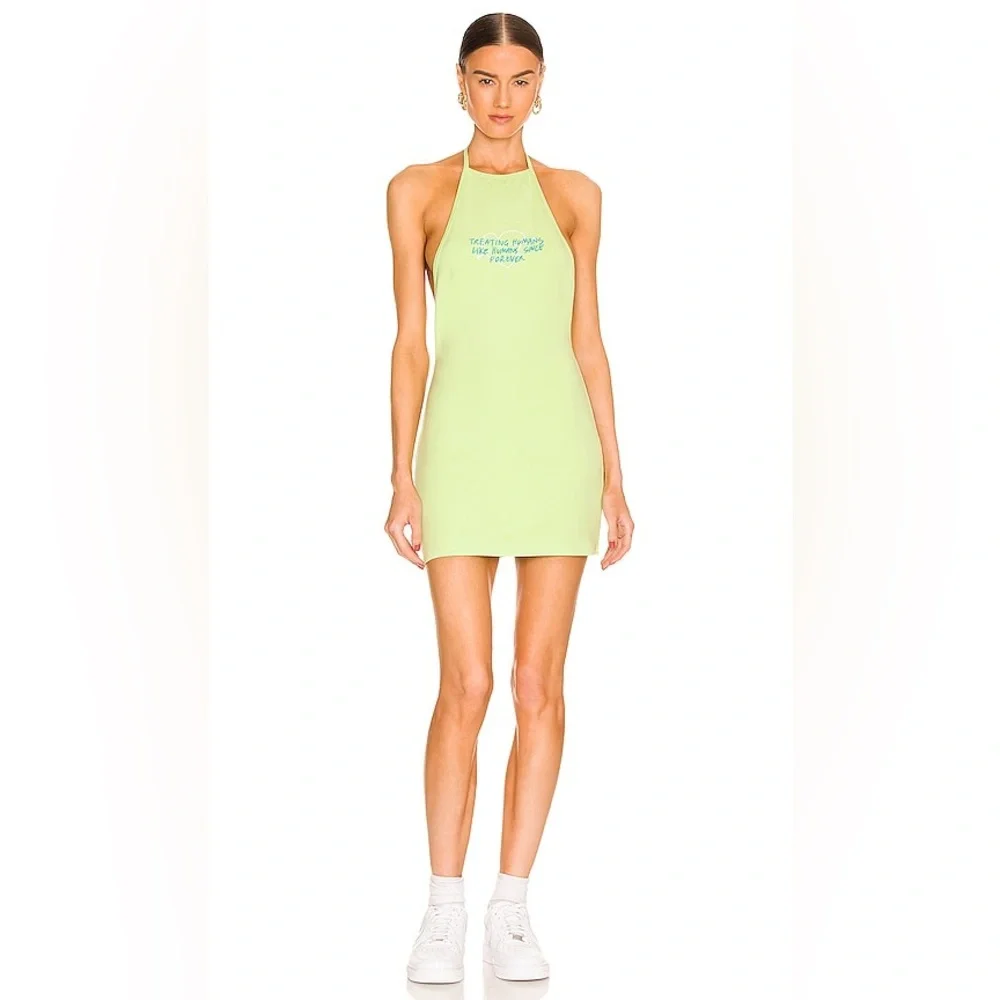 THE MAYFAIR GROUP x REVOLVE Halter Dress Green M/L Treating Humans Like Humans